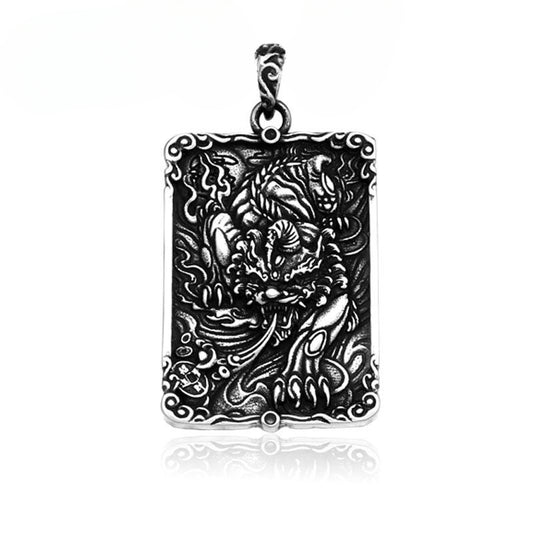 Titanium Steel Unicorn Pendant for Men - Retro Ethnic Style Heavy Tag Jewelry