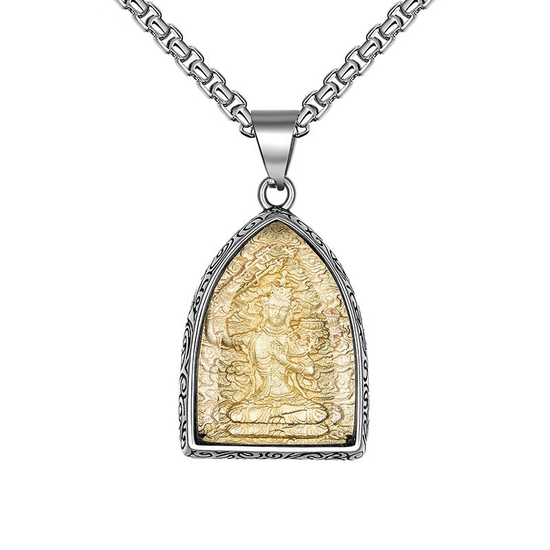 Steel Necklace – Elegant Buddha Pendant Necklace For Men Everyday Wear Gift Durable Tarnish-Resistant