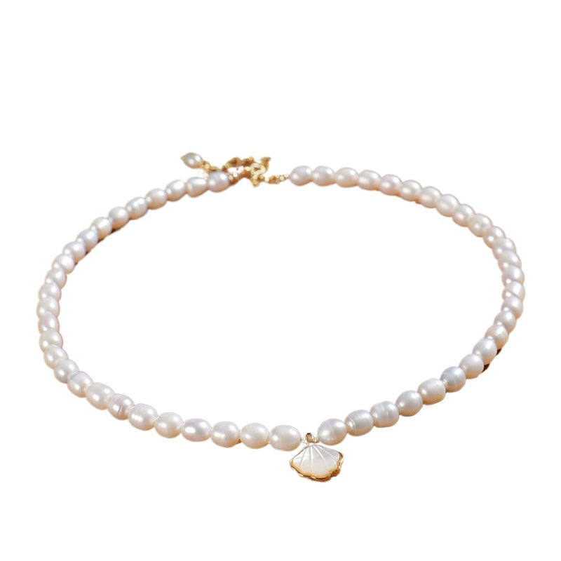 Freshwater Pearl Ginkgo Leaf Necklace
