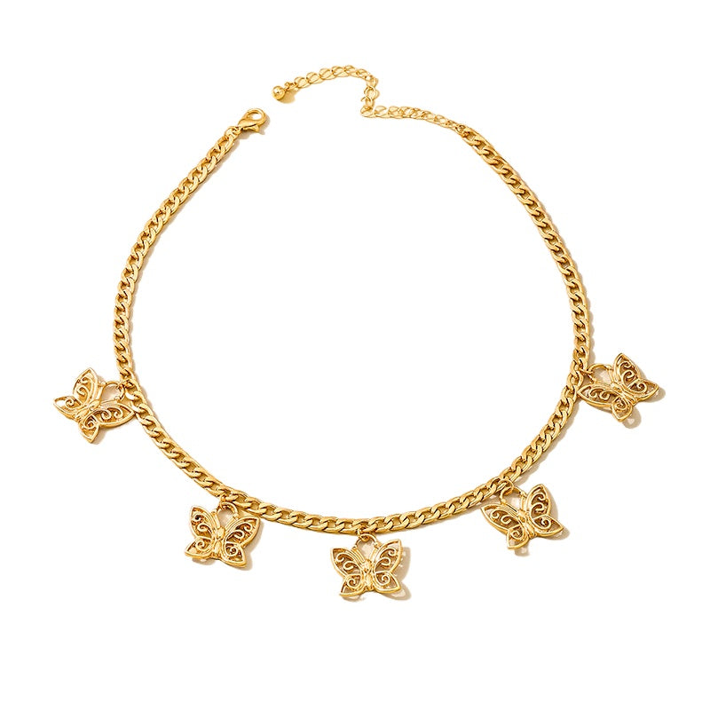 Planderful Vienna Verve Necklace – Creative Metal Hollow Butterfly Design