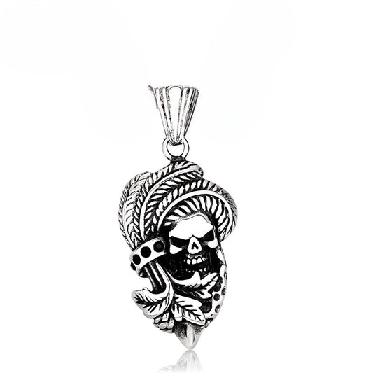 Personalized Titanium Steel Skull Pendant for Men - Creative Wholesale Jewelry Accessory