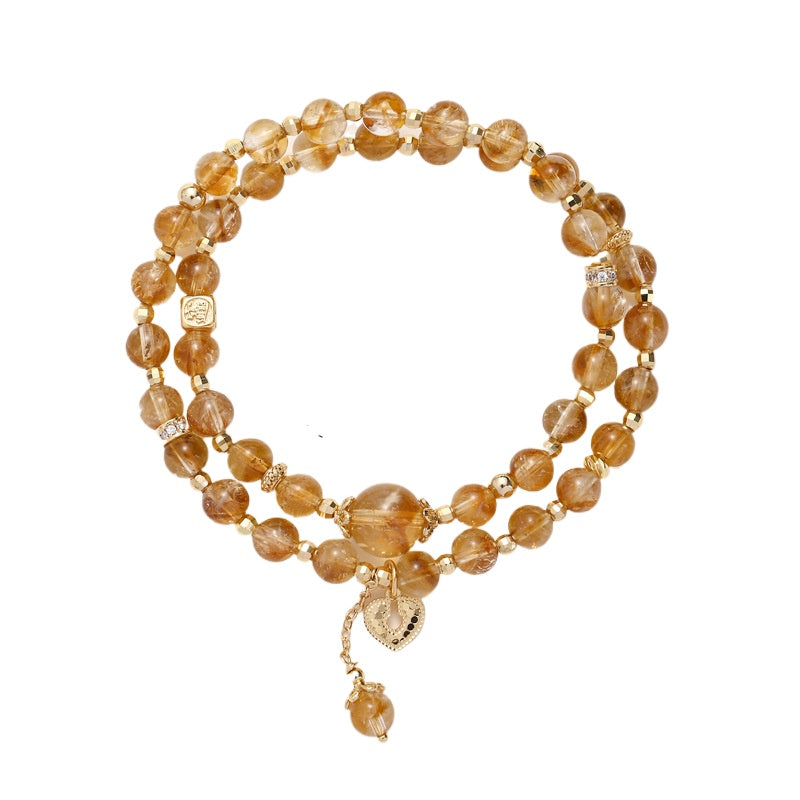 Citrine Crystal Heart Bracelet