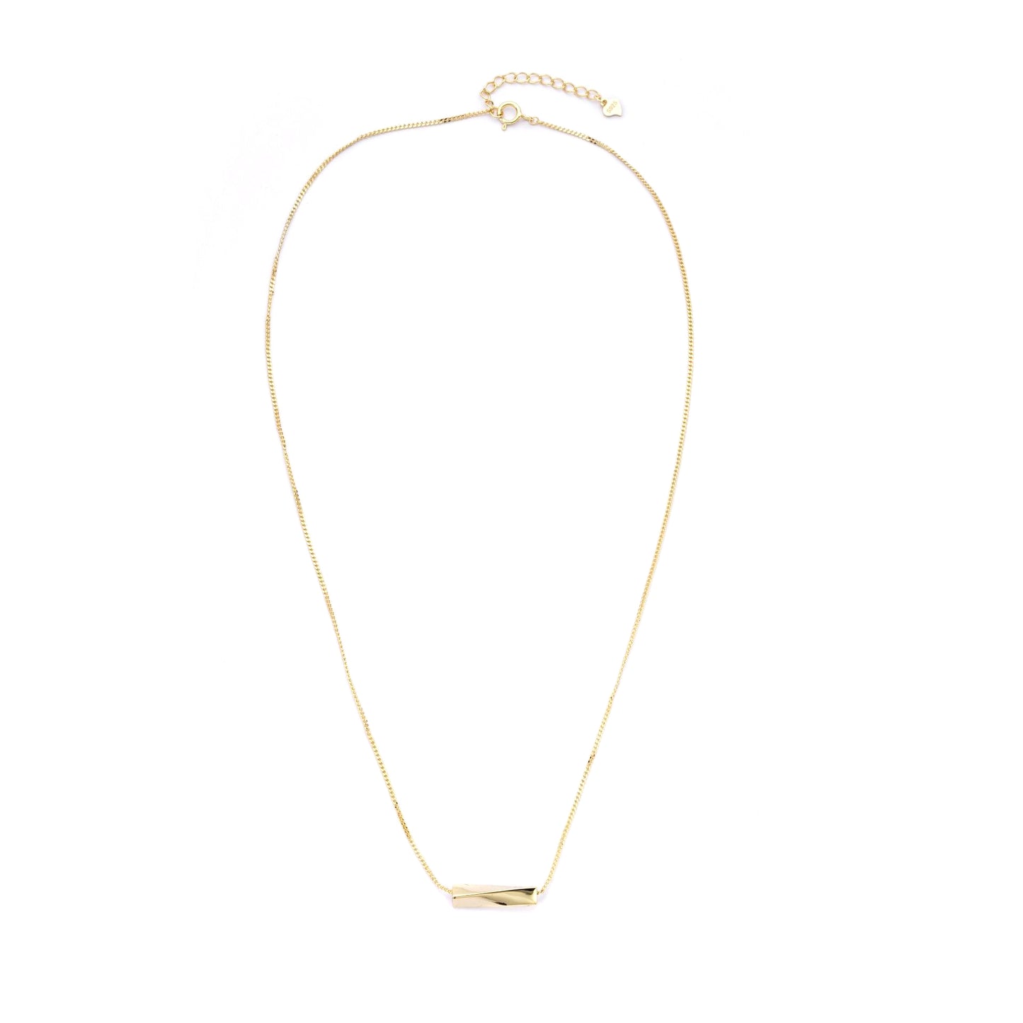 Korean Version Sterling Silver Necklace Female Geometry sS925 Irregular Strip Pendant Collarbone Chain