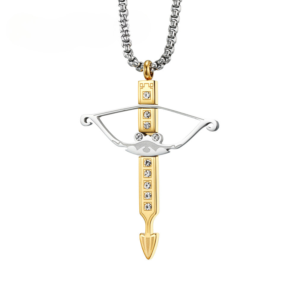 Amazon Supply Hipster Wear Necklace 18K Gold Bow Arrow Pendant