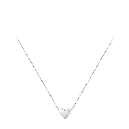 Lovely Heart-shaped Sterling Silver Necklace Pendant with Box Chain