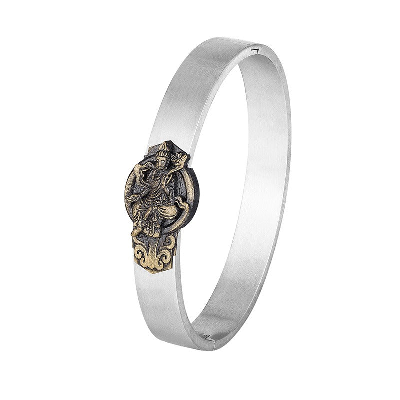 Steel Bracelet - Elegant Zodiac Saints Mantra Design For Everyday Wear Perfect Gift Idea