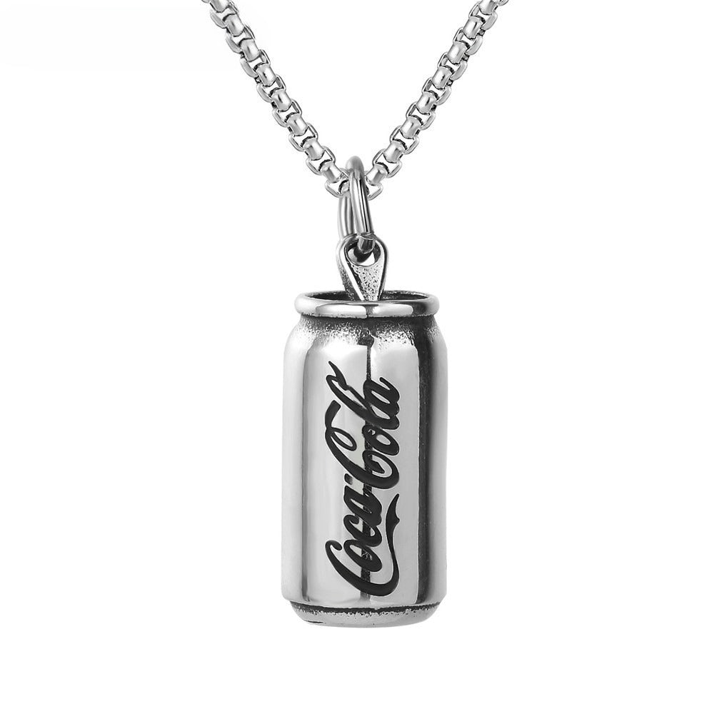 Planderful Everyday Genie Titanium Steel Coca Cola Can Pendant For Men And Women Unisex Jewelry Gift