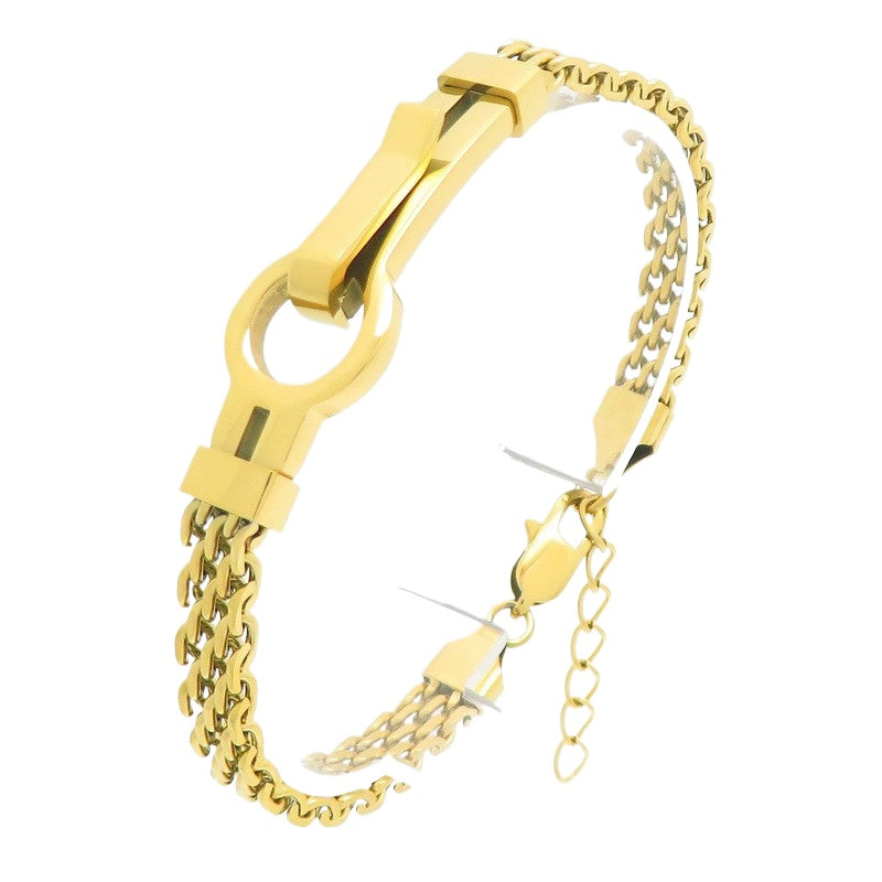 Adjustable Extension Chain – Rock Bottle Opener Shape Bent Mesh Chain Stainless Steel Bracelet