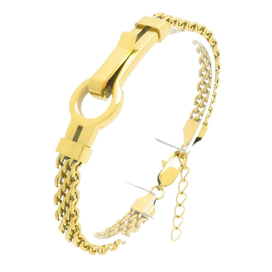 Adjustable Extension Chain – Rock Bottle Opener Shape Bent Mesh Chain Stainless Steel Bracelet