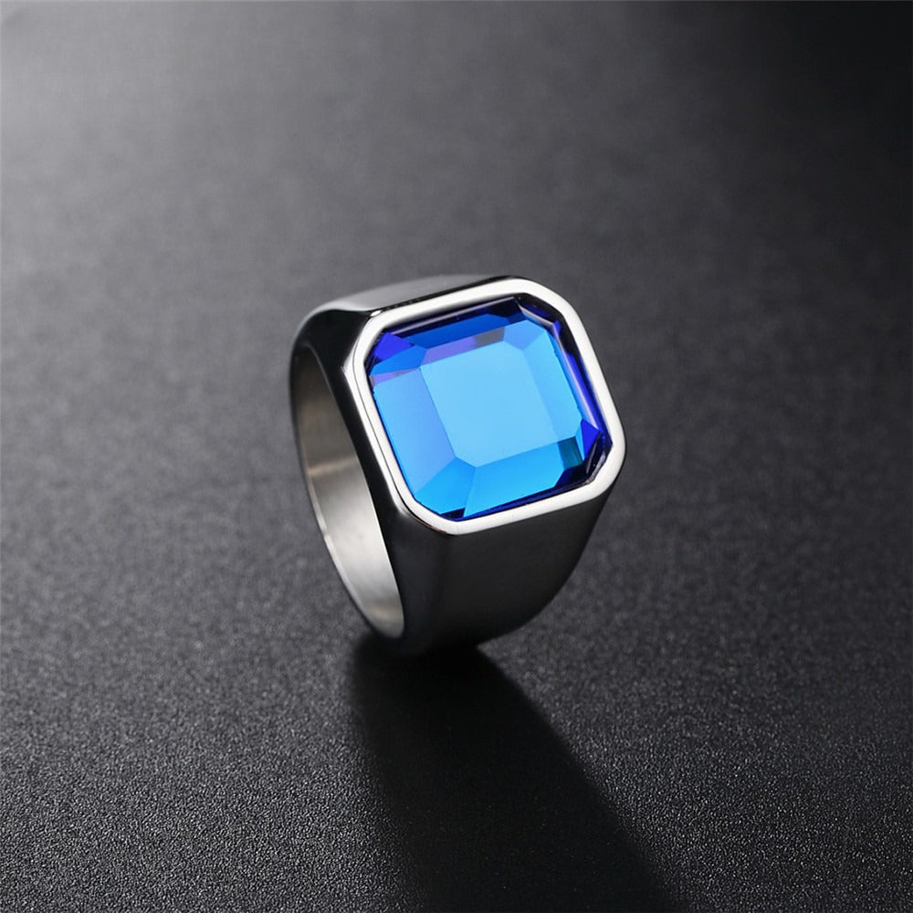 Planderful Zircon Titanium Steel Ring For Men Unisex Everyday Genie Minimalist Jewelry Gift