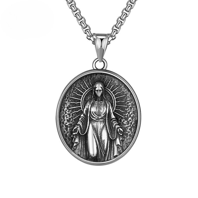Steel Necklace – Elegant Religious Pendant