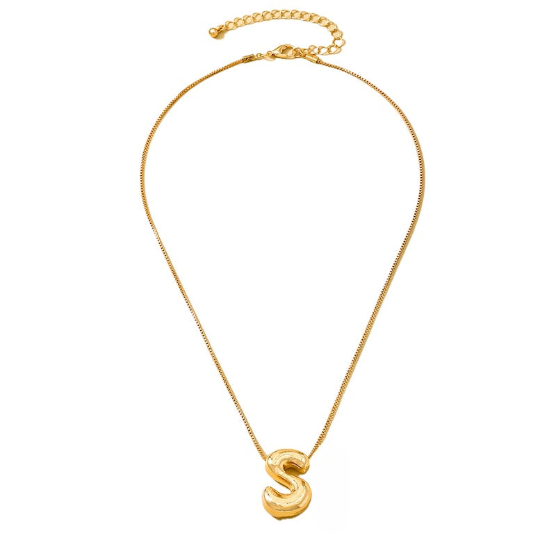 Planderful Vienna Verve Necklace – Creative Irregular Design with Fun 26 Letter Pendant