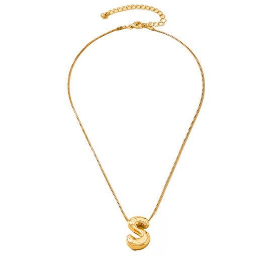 Planderful Vienna Verve Necklace – Creative Irregular Design with Fun 26 Letter Pendant