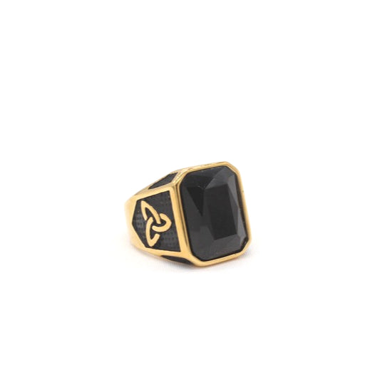Planderful Everyday Genie Mens Titanium Steel Ring Zircon Nordic Viking Celtic Retro Protection Statement For Unisex