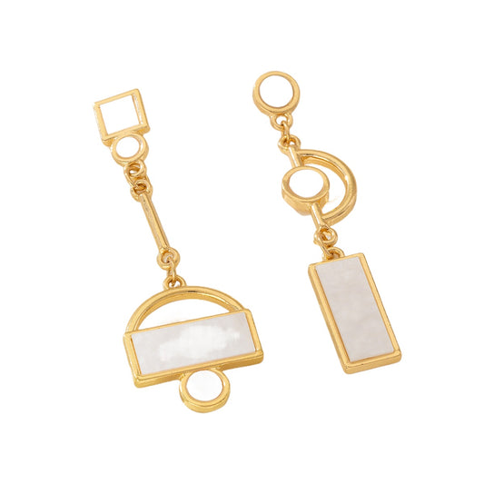 Planderful Vienna Verve Earrings – Elegant Irregular Metal Geometry Design