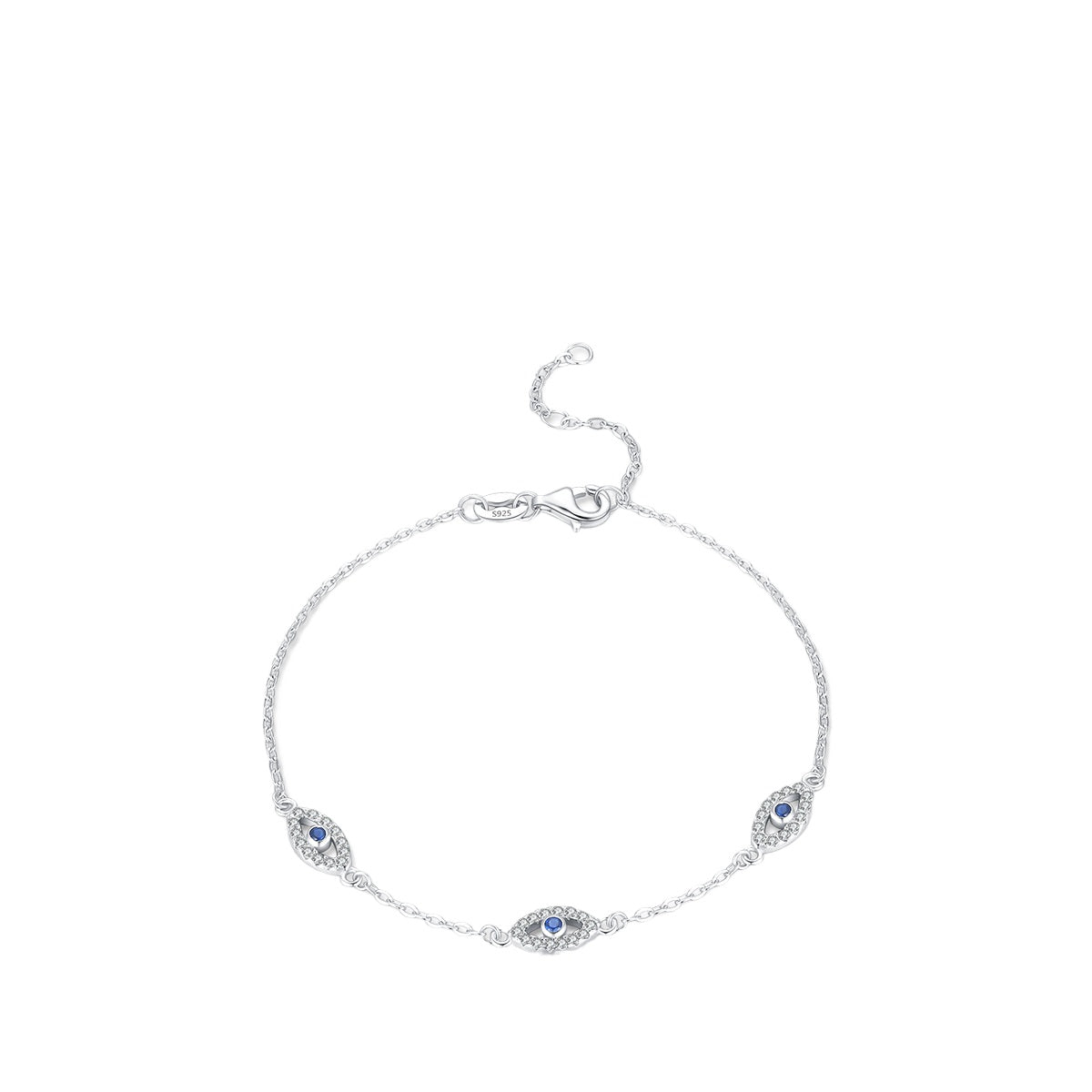925 Sterling Silver Eye Zircon Bracelet
