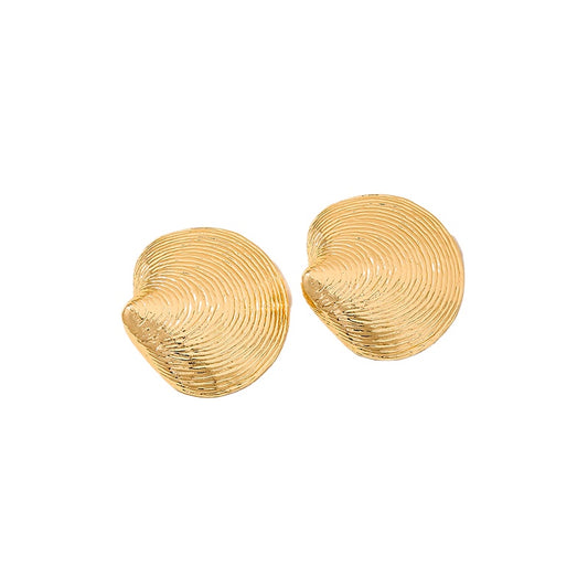 Planderful Vienna Verve Earrings – Exquisite Metal Gold Texture Design