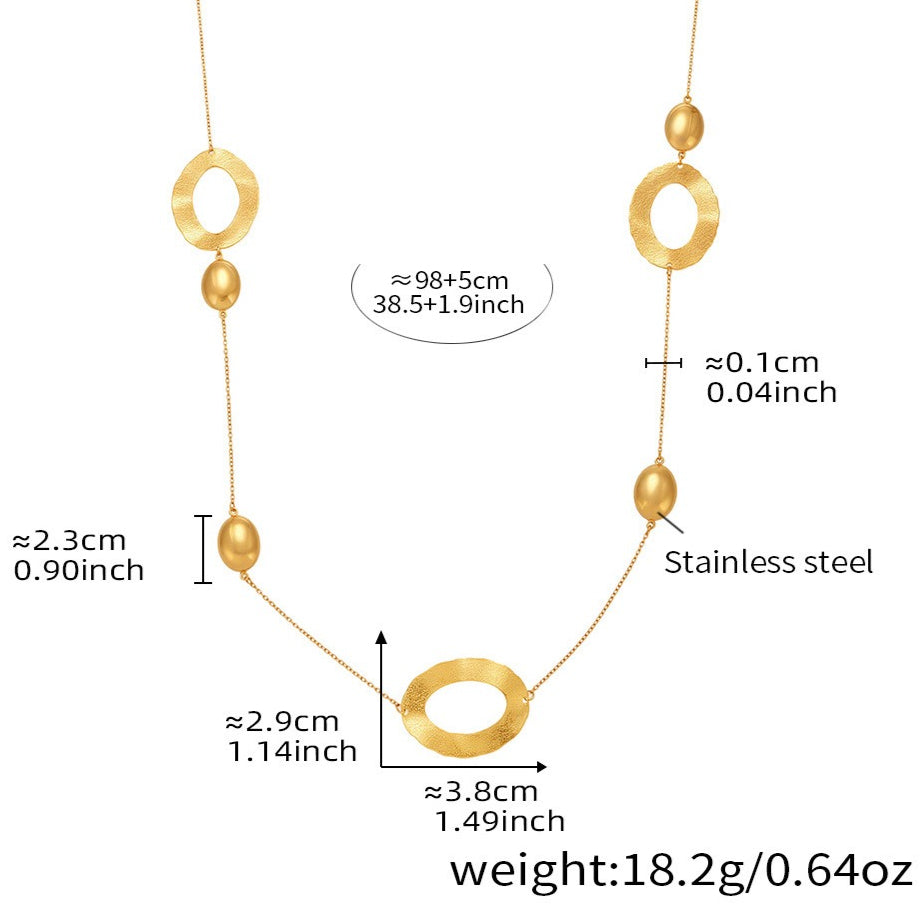 Planderful Genie Hammer Pattern Necklace Gold Plated Women