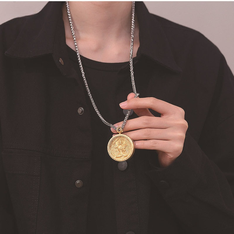 Steel Necklace – Luxury Bodhisattva Zodiac Pendant