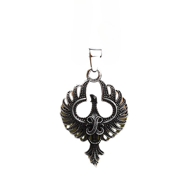 Retro Titanium Steel Phoenix Pendant for Men - European & American Inspired Animal Jewelry