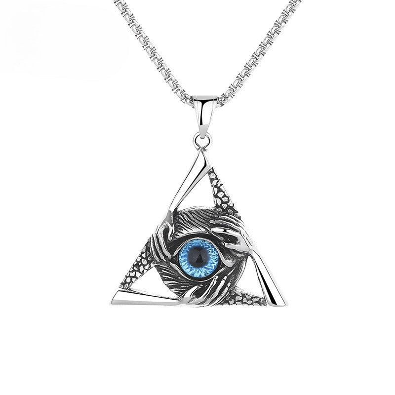 Stainless Steel Necklace - Vintage Punk Devil Eye Pendant for Everyday Wear and Gift Idea