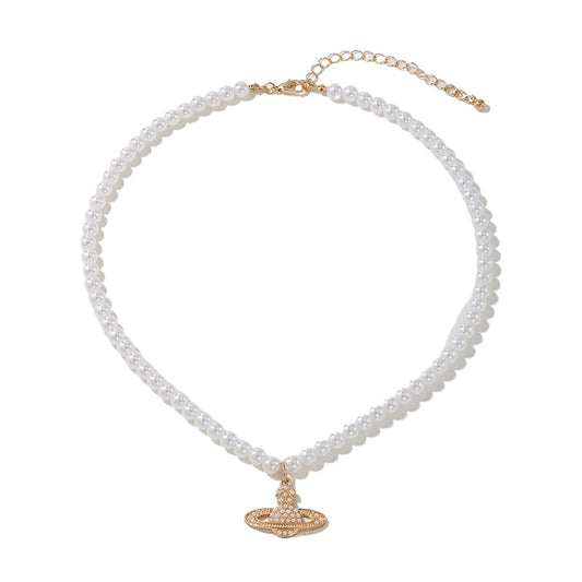 Retro Pearl Planet Necklace from Vienna Verve Collection