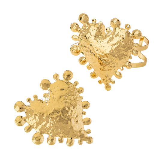 Fashionable Metal Love Ring Bracelet Set for Women