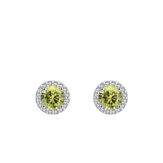 Luxurious S925 Sterling Silver Sparkling Earrings for Women with Zircon Gems