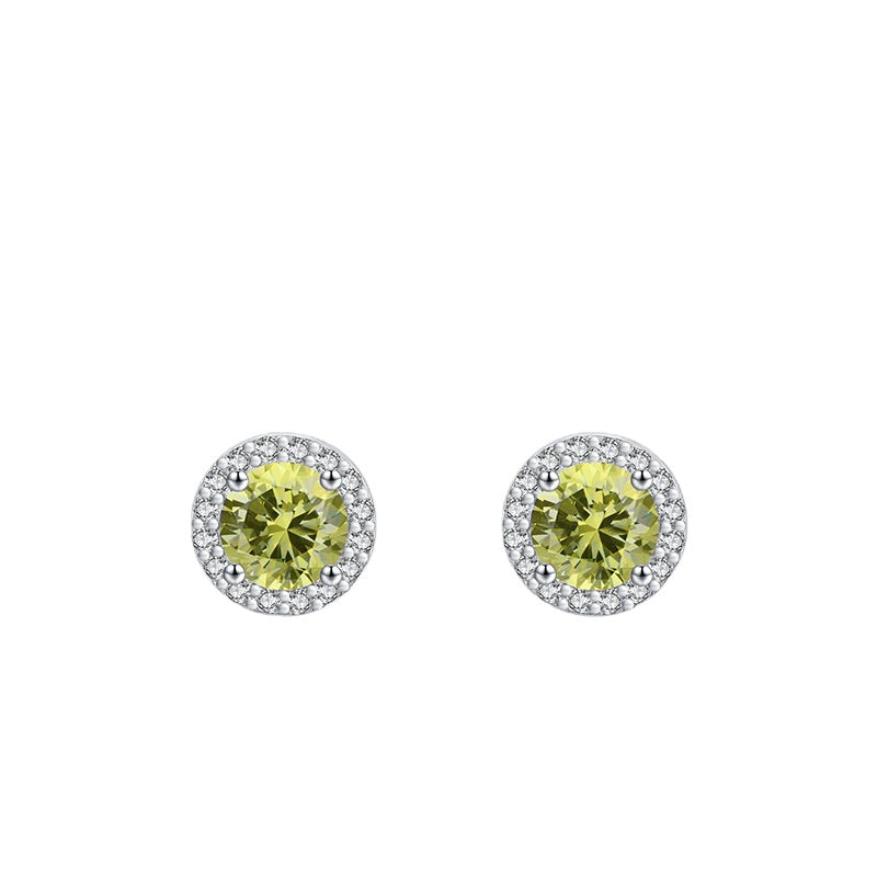 Luxurious S925 Sterling Silver Sparkling Earrings for Women with Zircon Gems