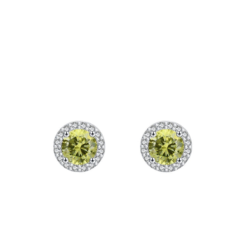 Luxurious S925 Sterling Silver Sparkling Earrings for Women with Zircon Gems