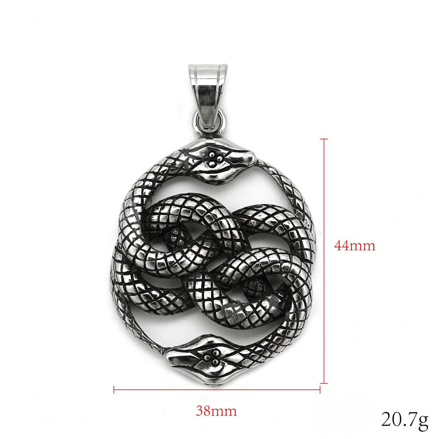 Steel Necklace – Vintage Snake Pendant