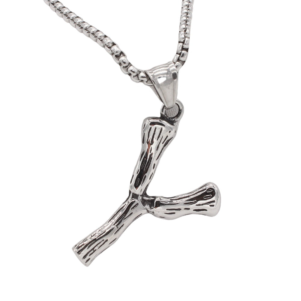 Titanium Steel Y Pendant For Men And Women Unisex Retro Letter Necklace By Planderful Everyday Genie Protection