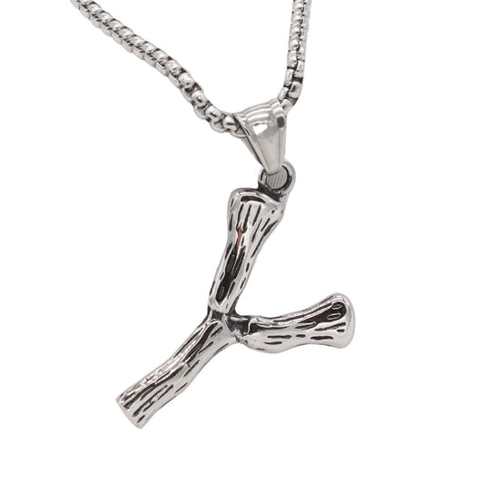 Titanium Steel Y Pendant For Men And Women Unisex Retro Letter Necklace By Planderful Everyday Genie Protection