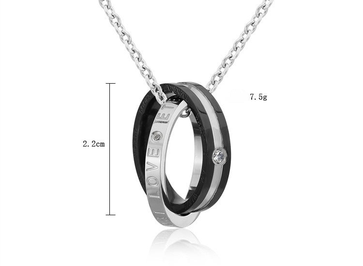 Planderful Titanium Steel Unisex Couple Necklace With Protection Pendant For Couples