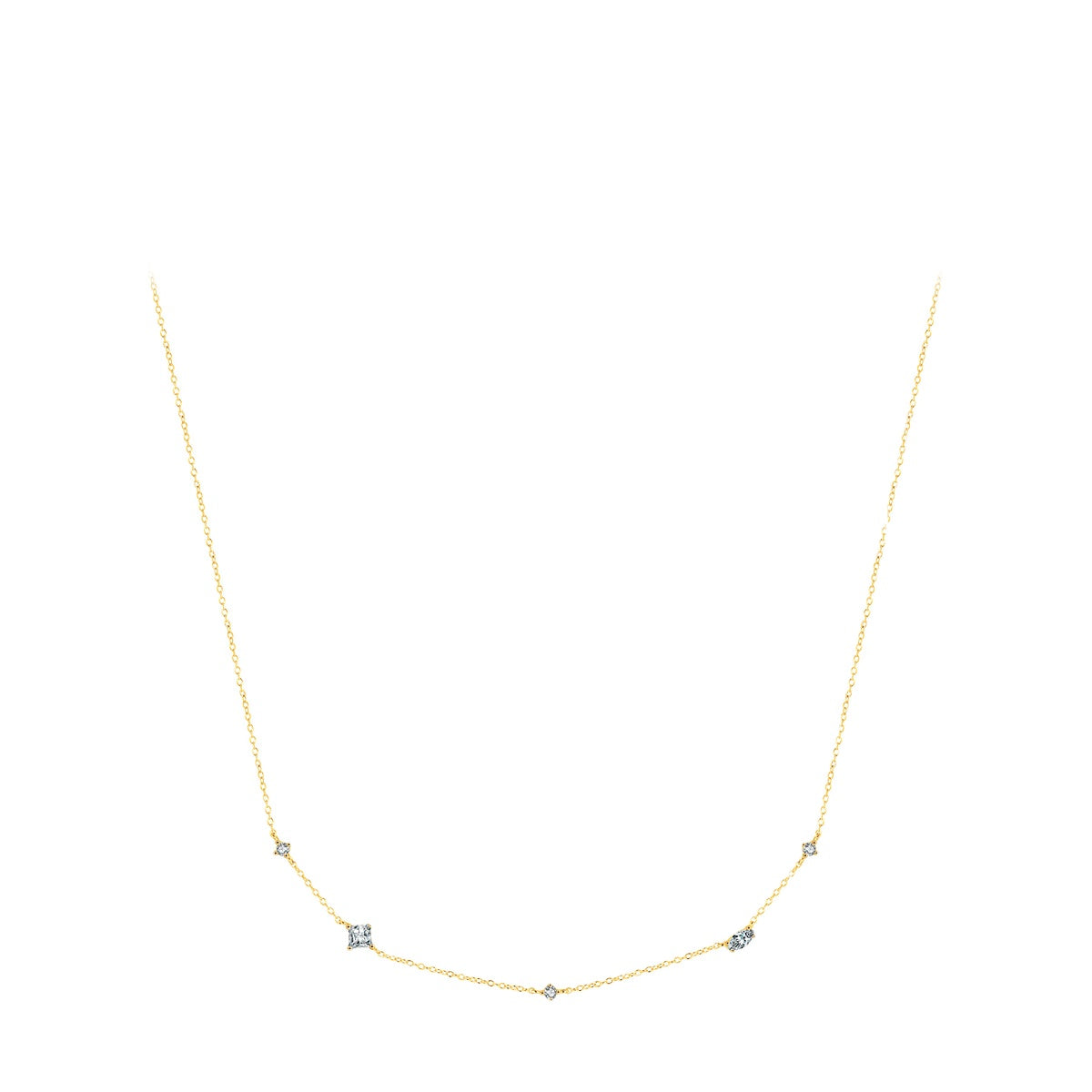 S925 Sterling Silver Summer Breeze Necklace with Zircon Accent