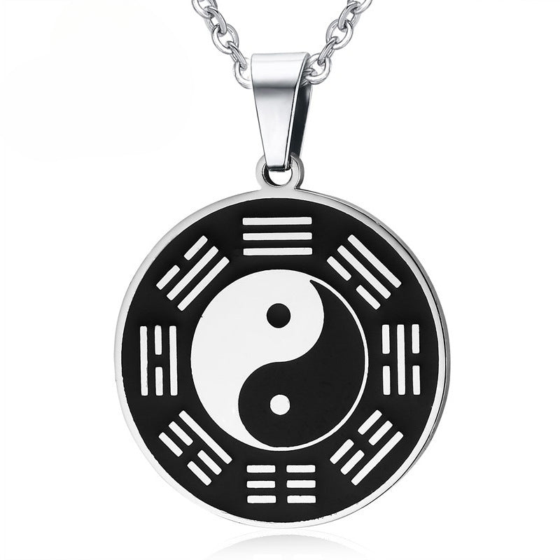 Titanium Steel Jewelry Round Stainless Steel Epoxy Pendant