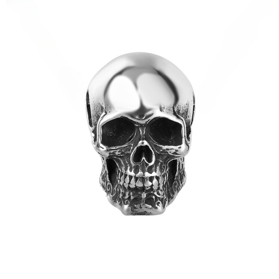Halloween Polished Skull Head Titanium Steel Pendant for Men