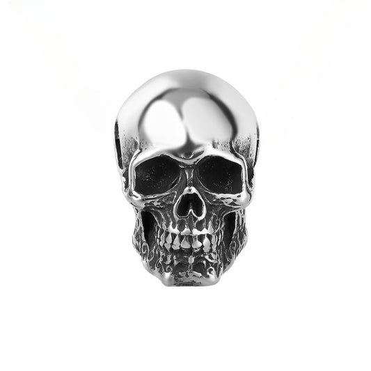 Halloween Polished Skull Head Titanium Steel Pendant for Men
