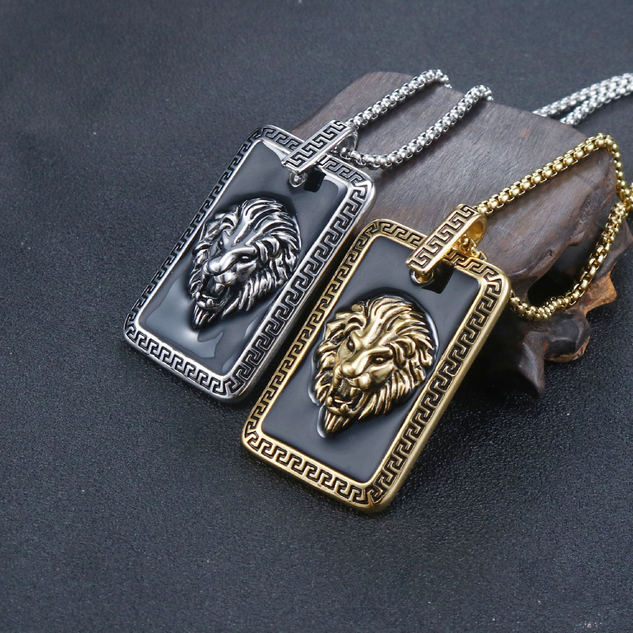 Titanium Steel Lion Head Pendant for Men - Retro European and American Fashion Jewelry
