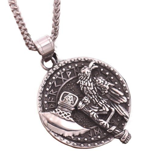 Norse Legacy Men's Triangle Axe Pendant Necklace - Vintage Nordic Viking Style