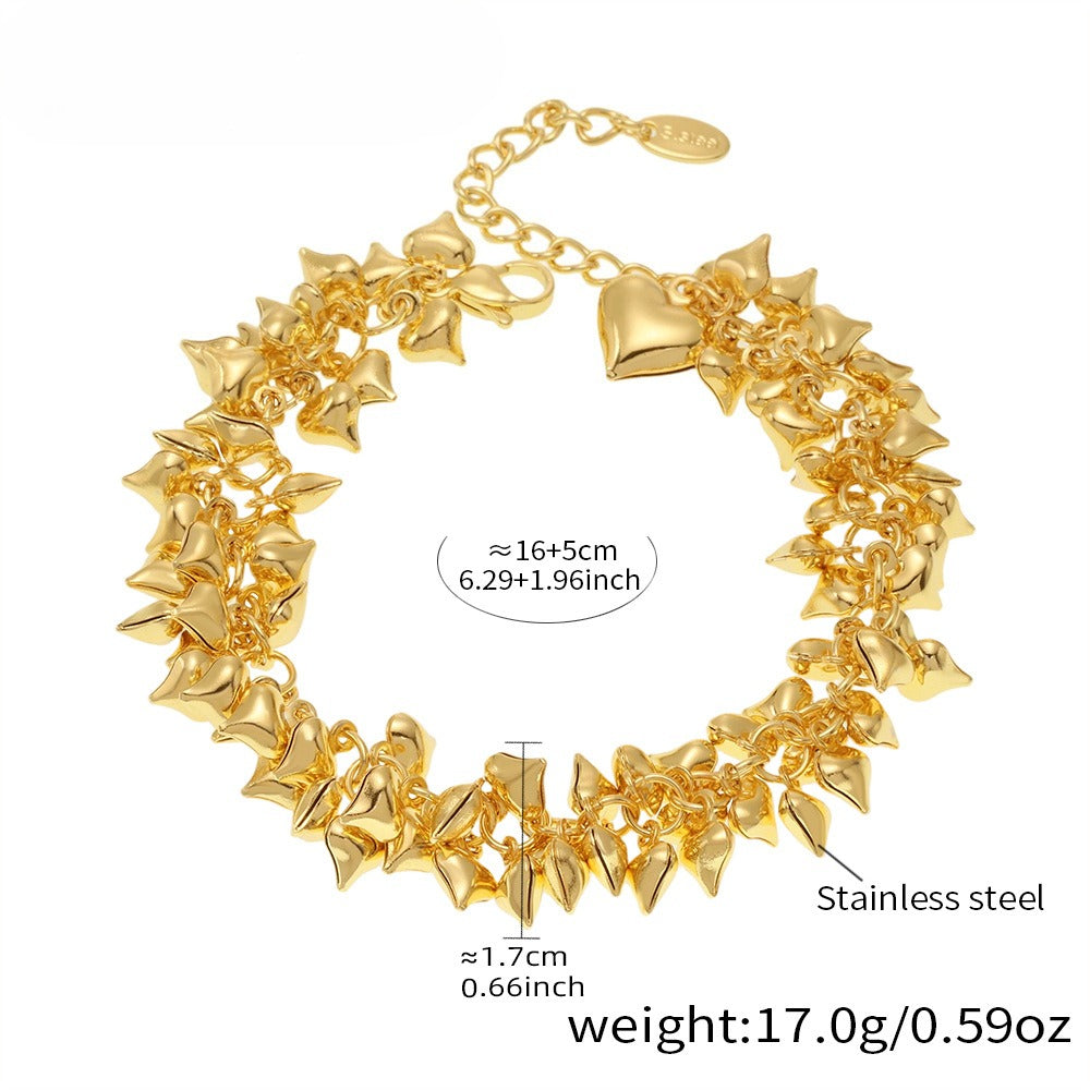 Planderful Pendant Bracelet For Her Love Stainless Steel