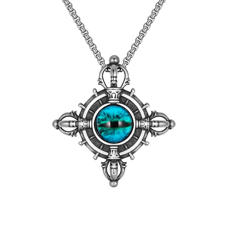 Stainless Steel Necklace – Elegant Devil's Eye Pendant