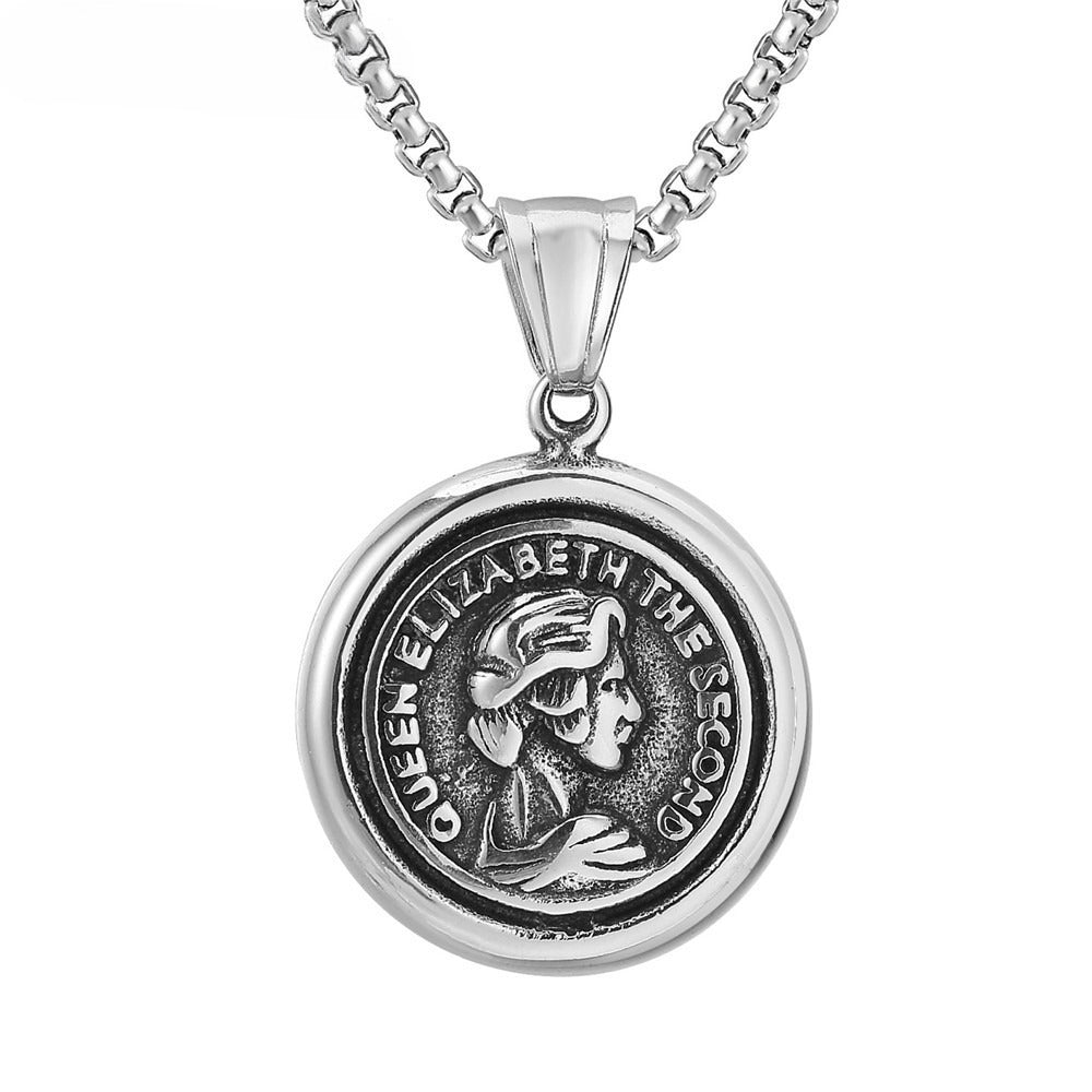 Planderful Personalized Retro Titanium Steel Pendant For Unisex Protection Statement Necklace