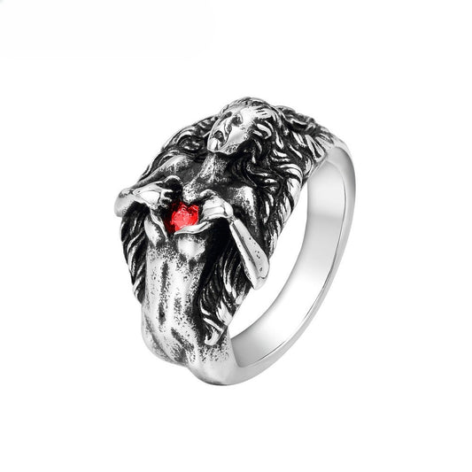 Gothic Heart Titanium Steel Ring