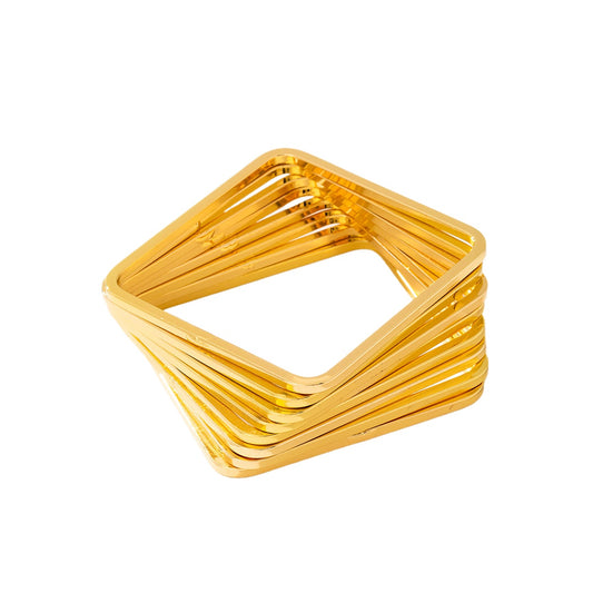 Planderful Vienna Verve Bracelet Set – Exaggerated Metal Geometric Design