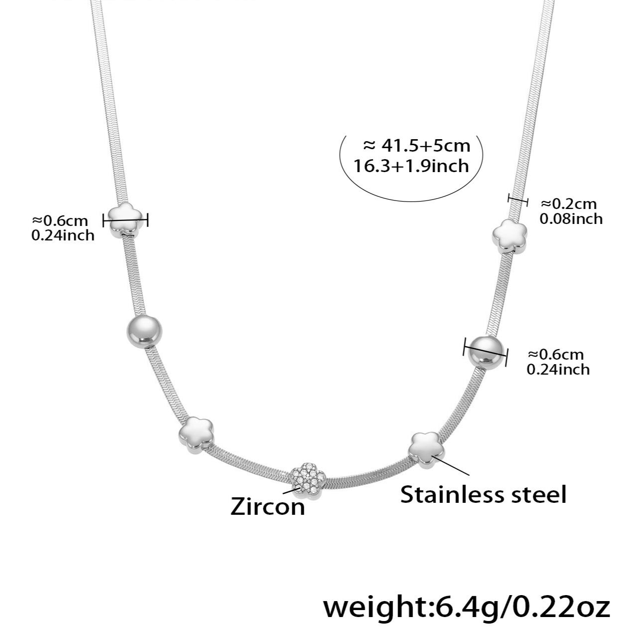 Planderful 18K Gold Zircon Collarbone Necklace Women