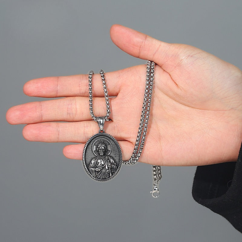 Vintage Stainless Steel Men's Pendant Necklace