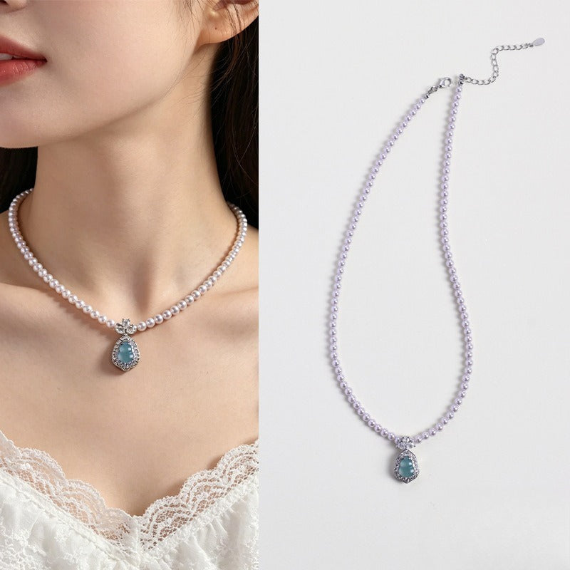 Jade Pearl Gourd Pendant Necklace