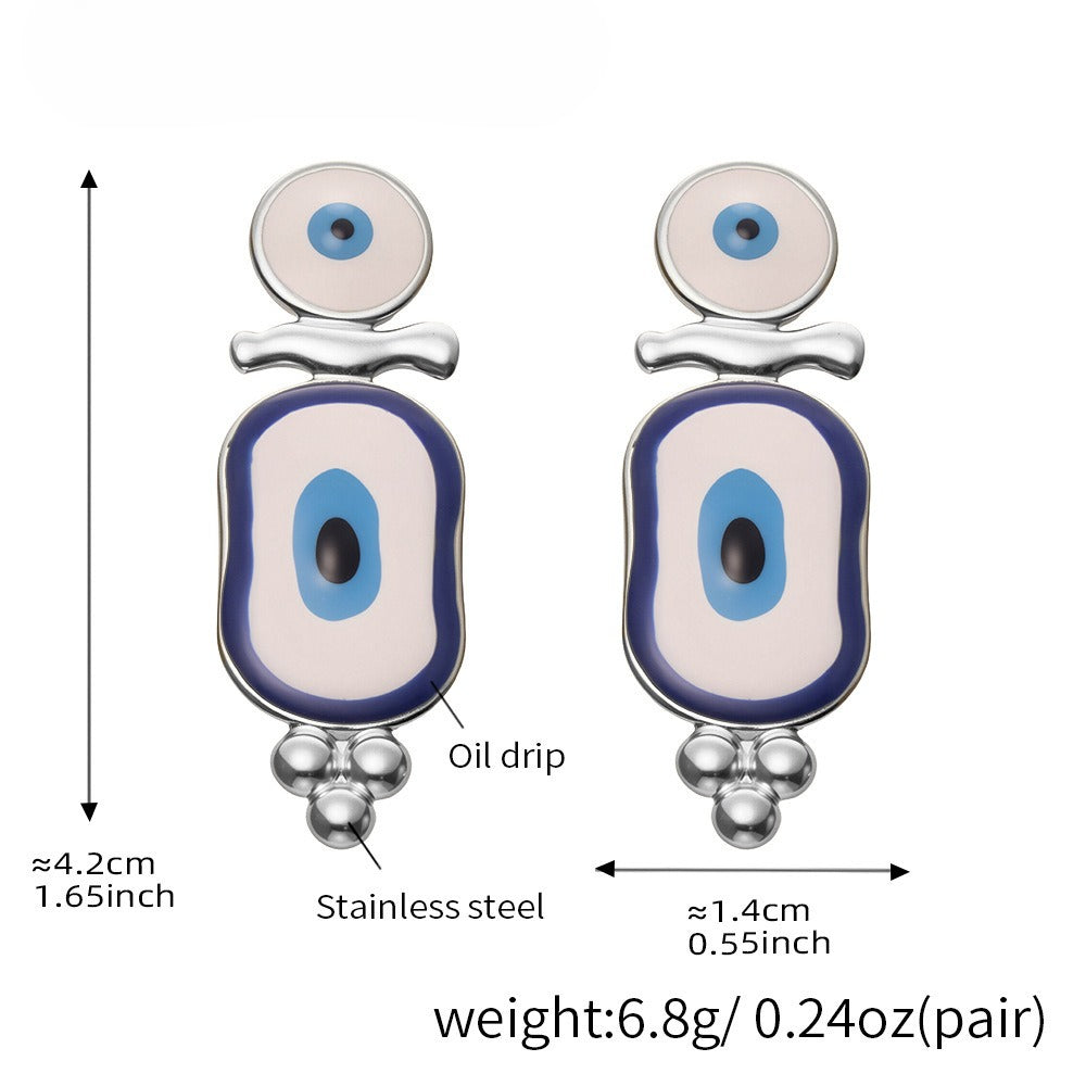 Planderful Devil Eye Earrings Blue Enamel For Her Gift