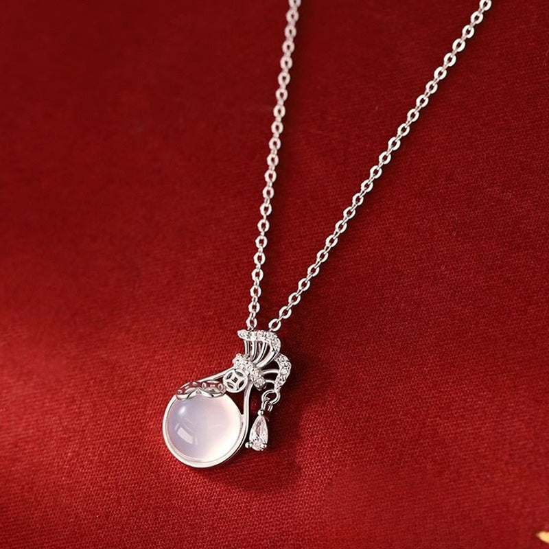 Planderful 925 Sterling Silver Necklace Lucky Bag Design For Women Collarbone Chain Gift